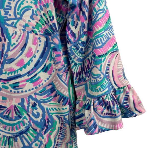Kids Lilly Pulitzer Mini Sophie Ruffle Multi Happy As A Clam Dress sz XL (12-14) - Picture 3 of 9